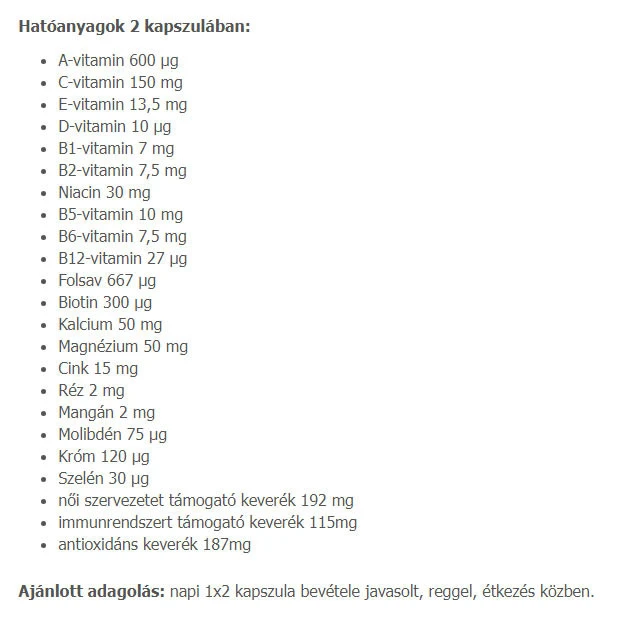 USA Medical - Multivitamin för kvinnor, 60 kapslar - Bild 2