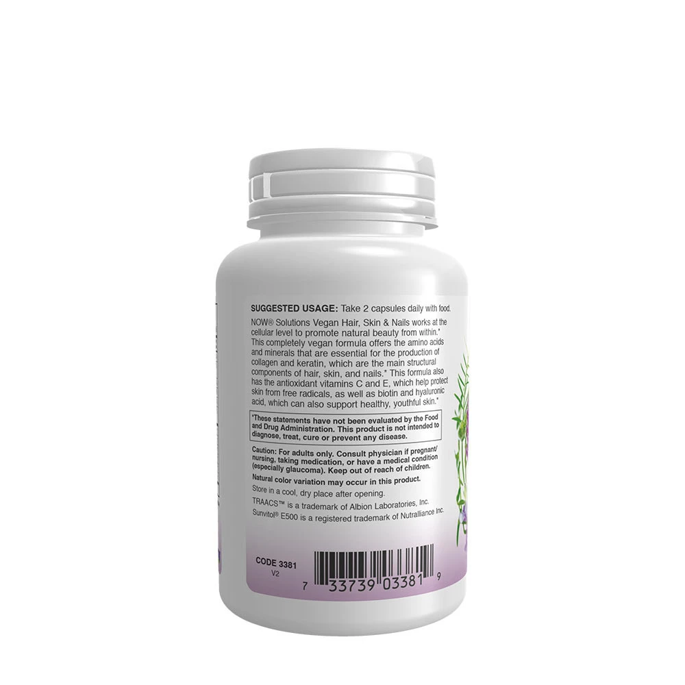 NOW - Vegan Hår, Hud & Naglar, 90 kapslar - Bild 5