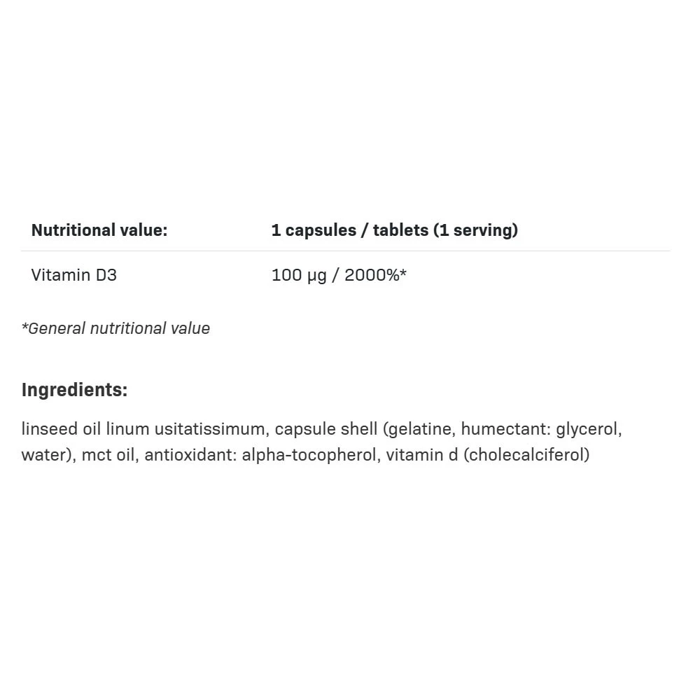 Allnutrition - Vit D3 4000, 4000 IE - 60 kapslar - Bild 5