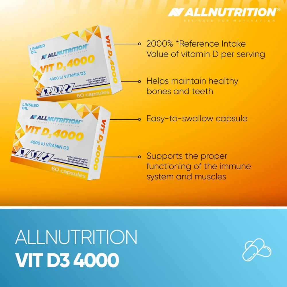 Allnutrition - Vit D3 4000, 4000 IE - 60 kapslar - Bild 6