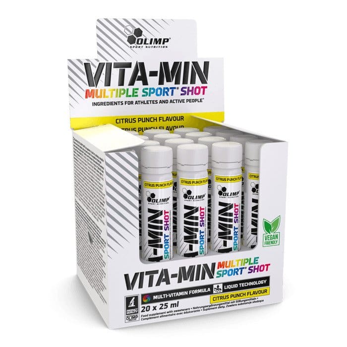 Olimp Nutrition - Vita-Min Multiple Sport Shots, Citrussmak - 20 x 25 ml | Vitaminer och MineralerVeganska produkterHälsa och välbefinnandeHälsokost | Apoteka