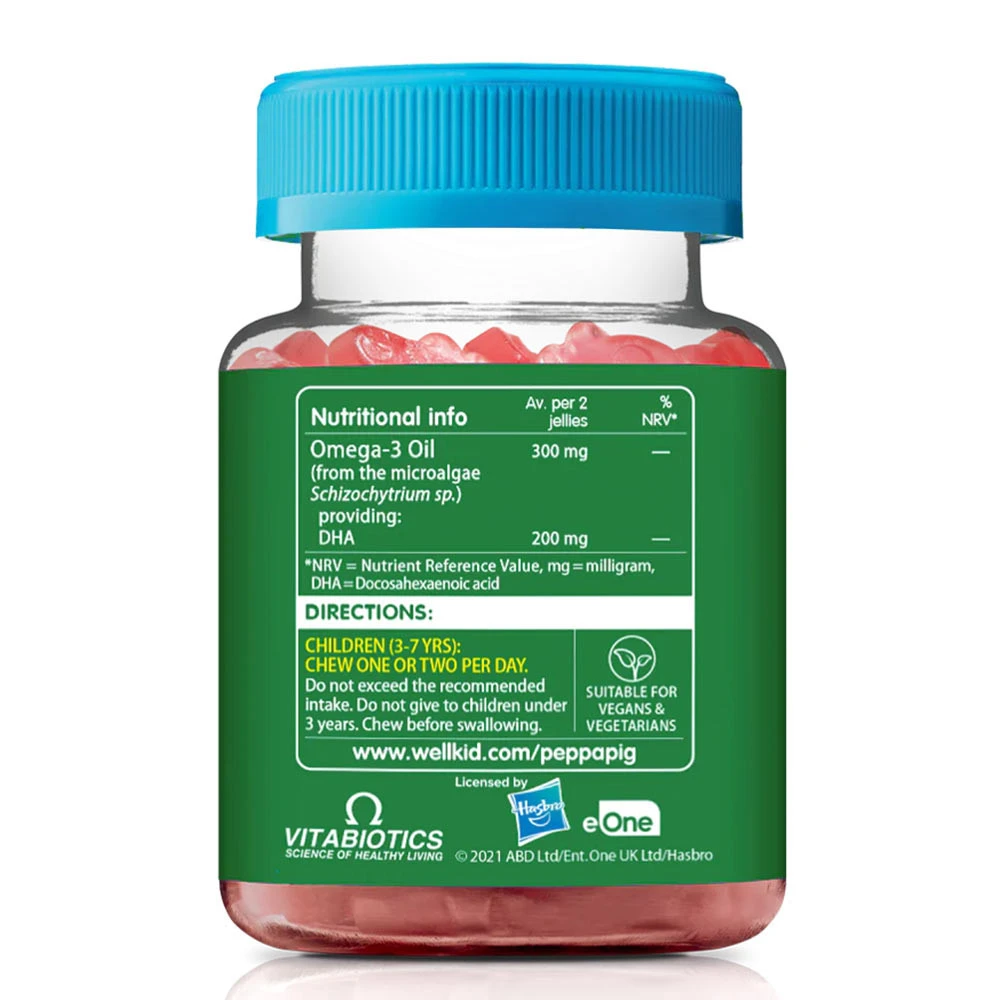 Vitabiotics - Wellkid Peppa Pig Omega-3 DHA, 30 Gummies, Apelsin - Bild 6