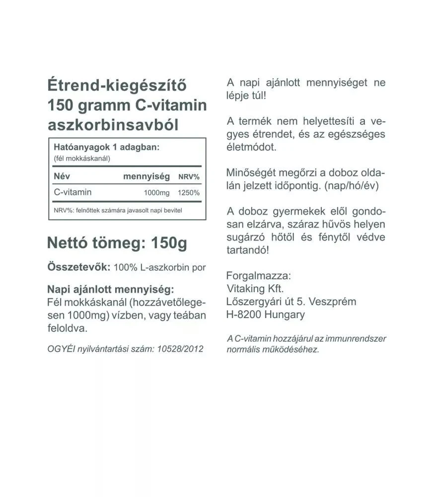 Vitaking - Ascorbinsyrapulver (Vitamin C), 150 g - Bild 4