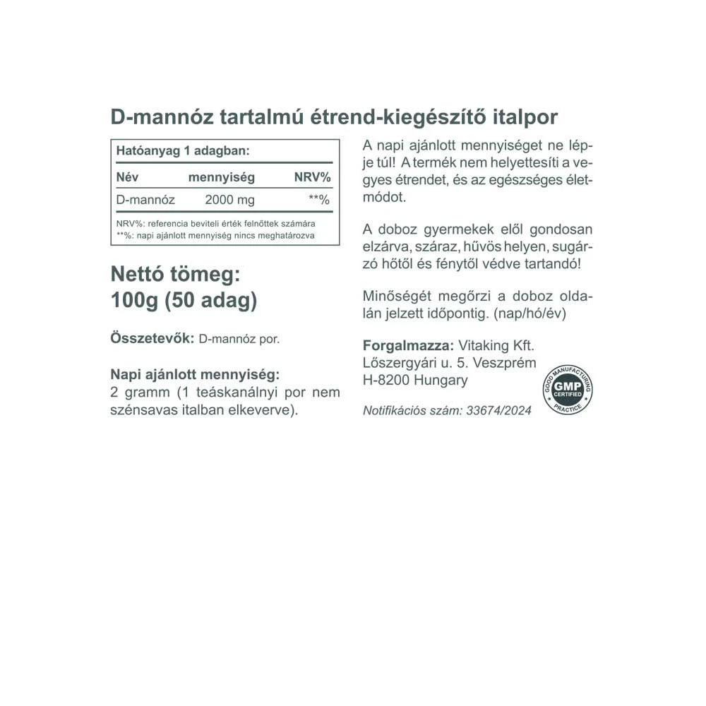 Vitaking - D-Mannose Rent Pulver, 100 g - Bild 5