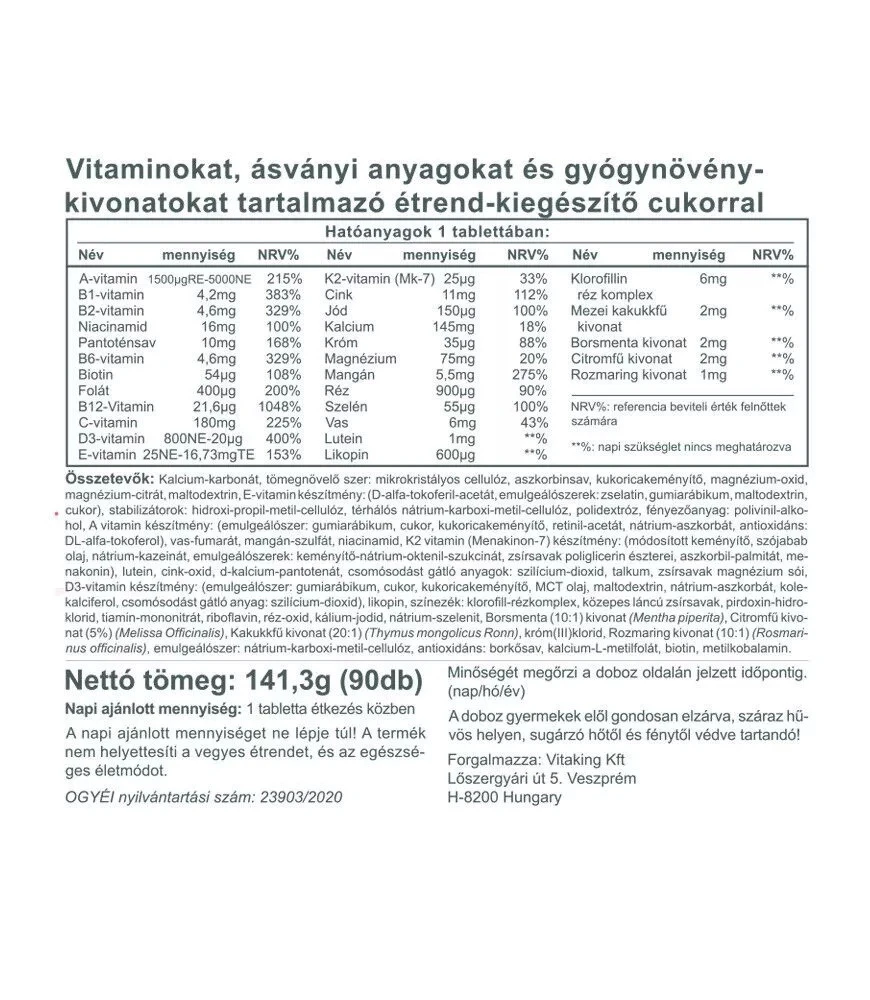 Vitaking - Daily One Multivitamin, 90 tabletter - Bild 5