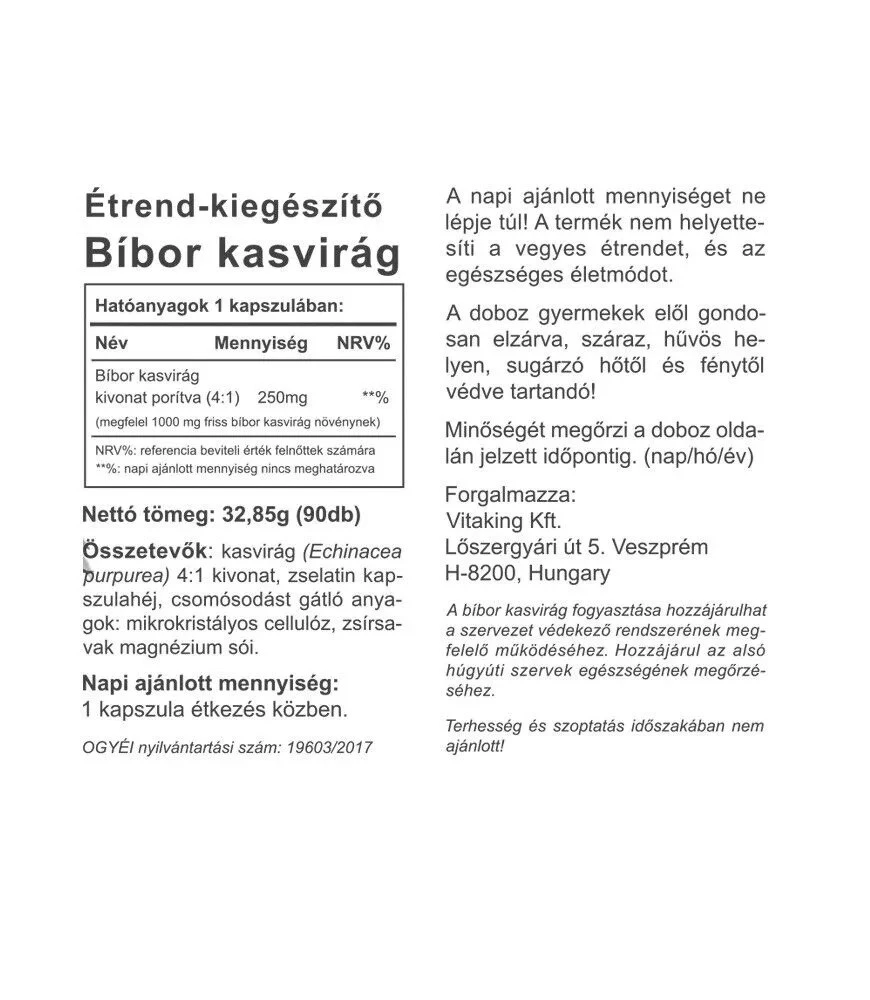 Vitaking - Echinacea Purpurea, 250 mg, 90 kapslar - Bild 2