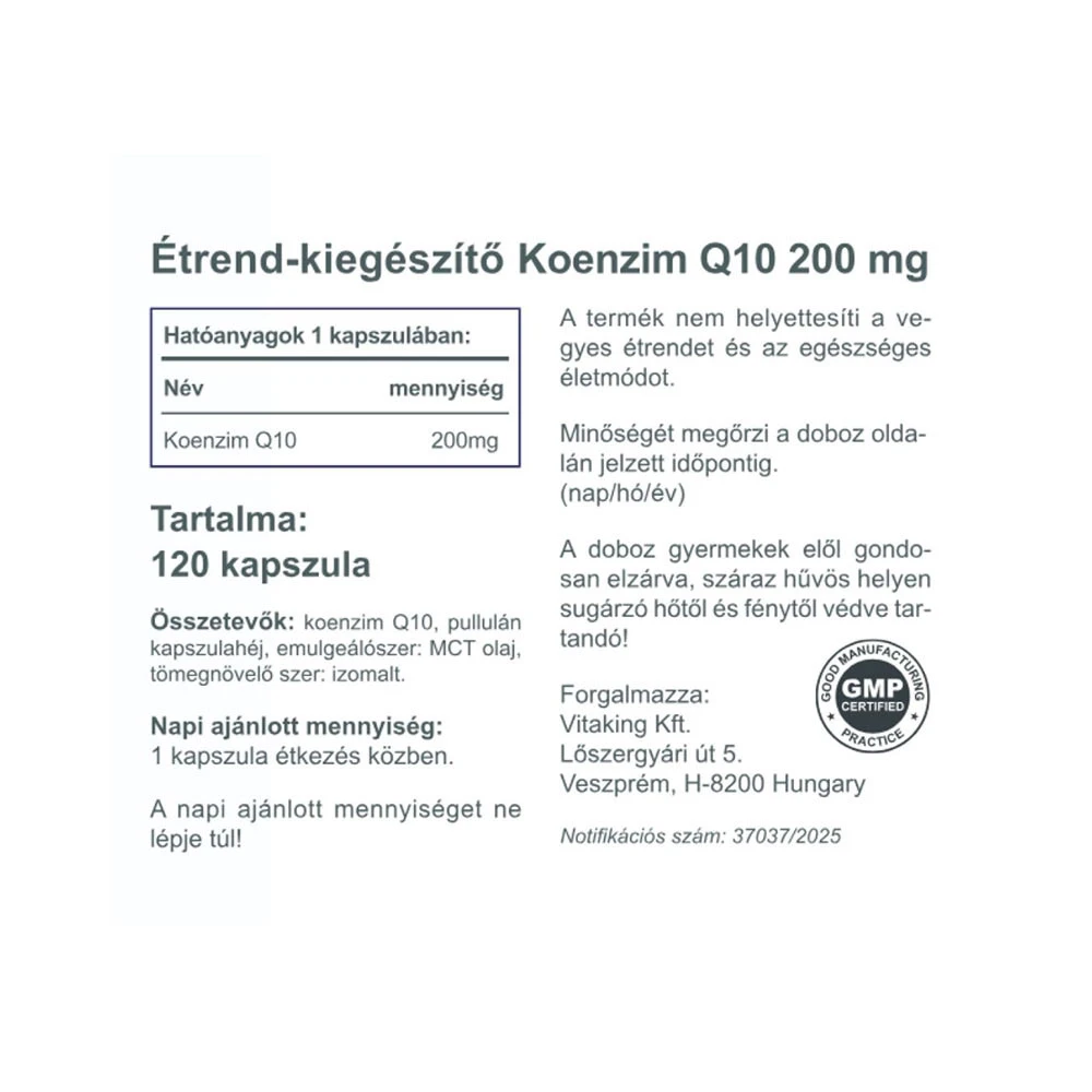 Vitaking - Fermenterat Växtbaserat Coenzym Q10, 200 mg (120 Kapslar) - Bild 2