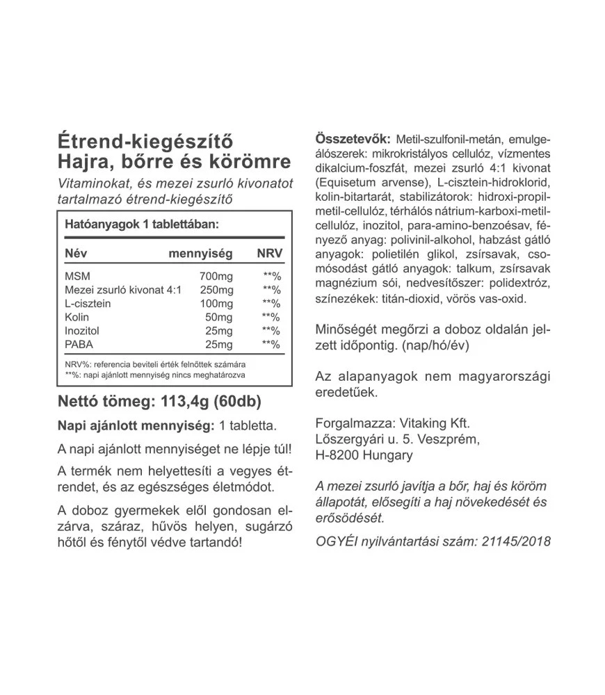 Vitaking - Hår, Hud & Naglar Vitaminer, 60 Tabletter - Bild 4