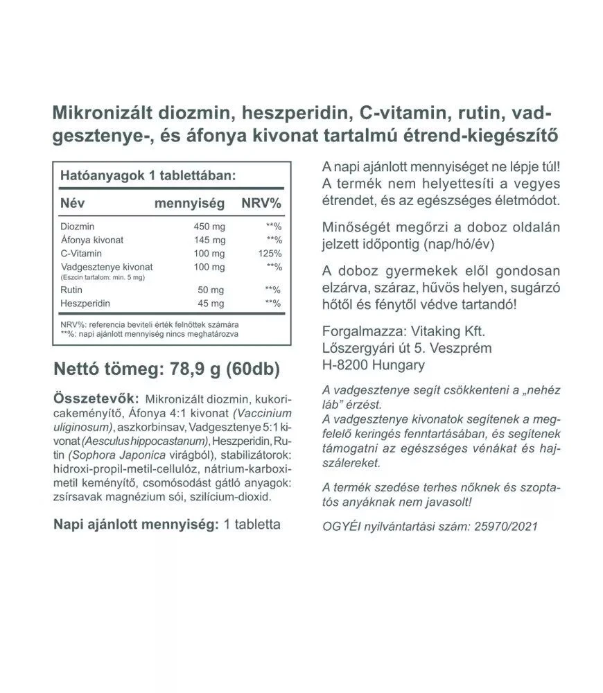 Vitaking - Hästkastanjkomplex, 60 tabletter - Bild 4