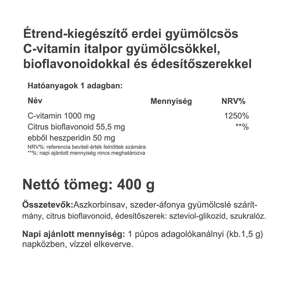 Vitaking - Instant Supreme C-vitaminpulver, 400 g, Björnbär - Bild 6