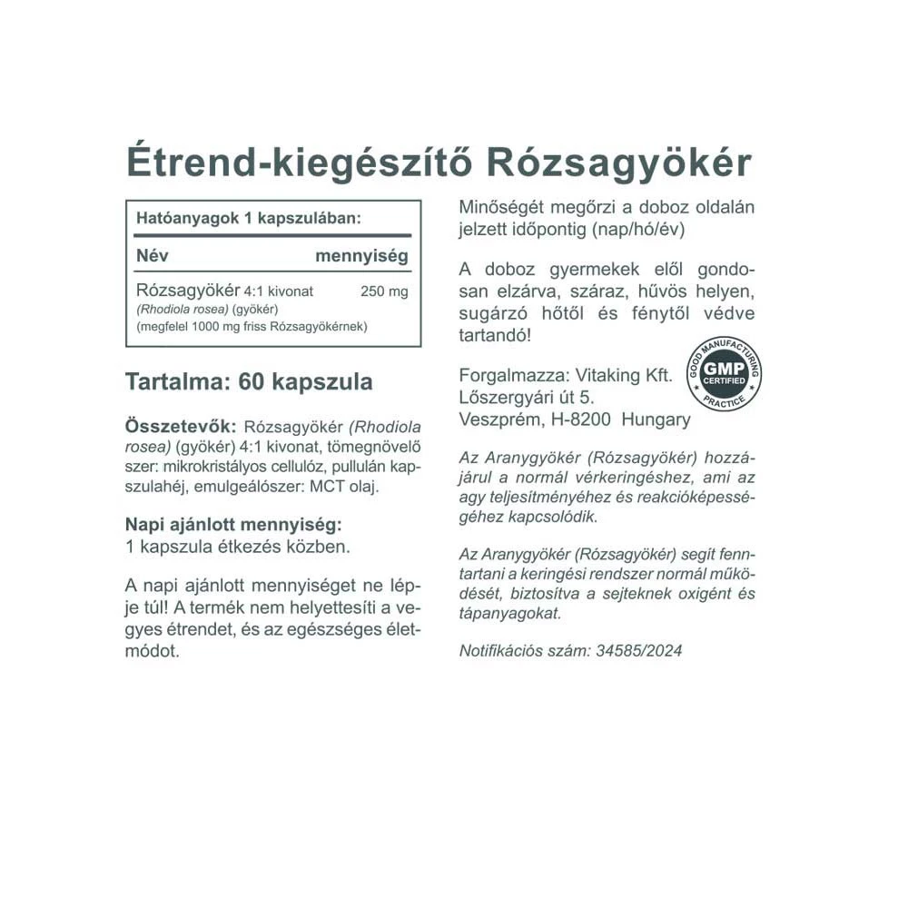 Vitaking - Rhodiola Rosea, 400 mg, 60 kapslar - Bild 4