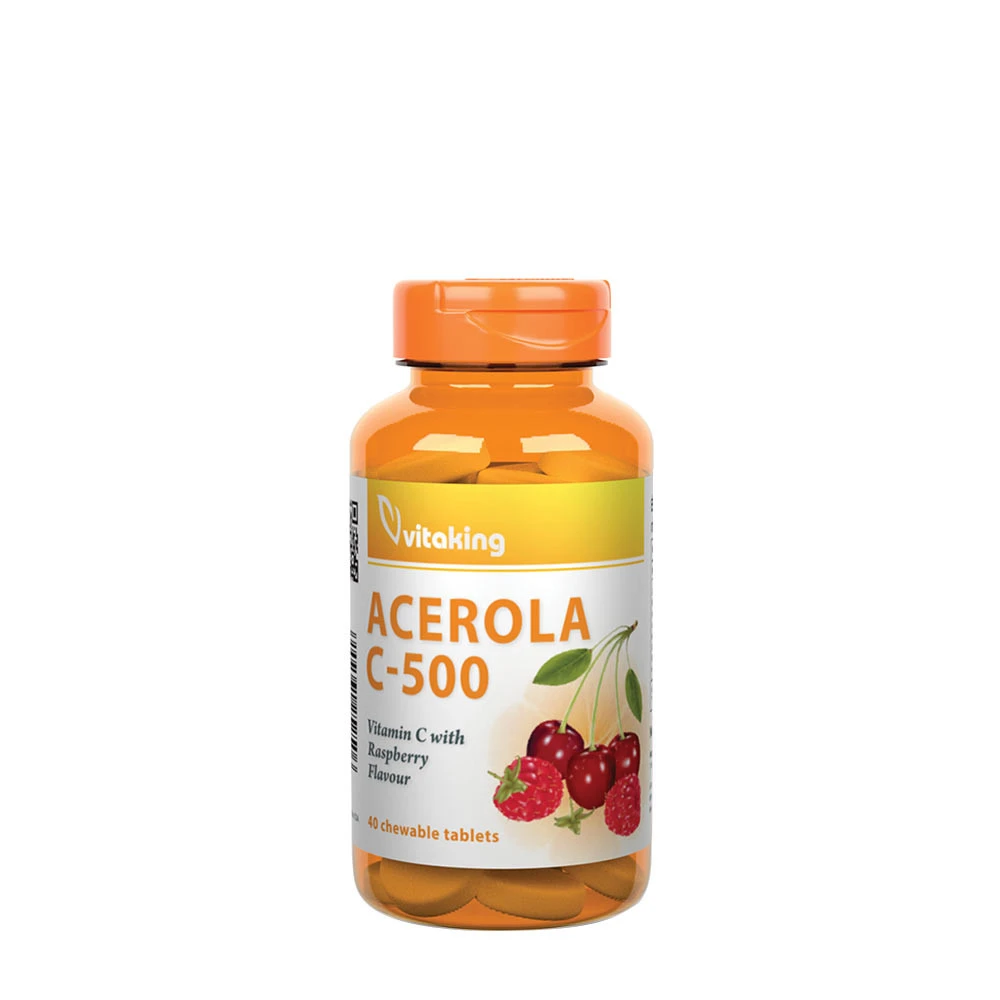 Vitaking - Vitamin C-500 Acerola Plus, 40 tuggtabletter, Blåbär | Hälsokost | Apoteka