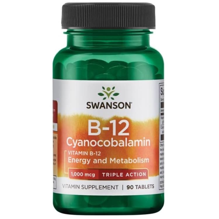 Swanson - Vitamin B-12 Cyanocobalamin, 1000 mcg Triple Action, 90 tabletter | Vitaminer och MineralerVissa vitaminerB-vitaminHälsokost | Apoteka