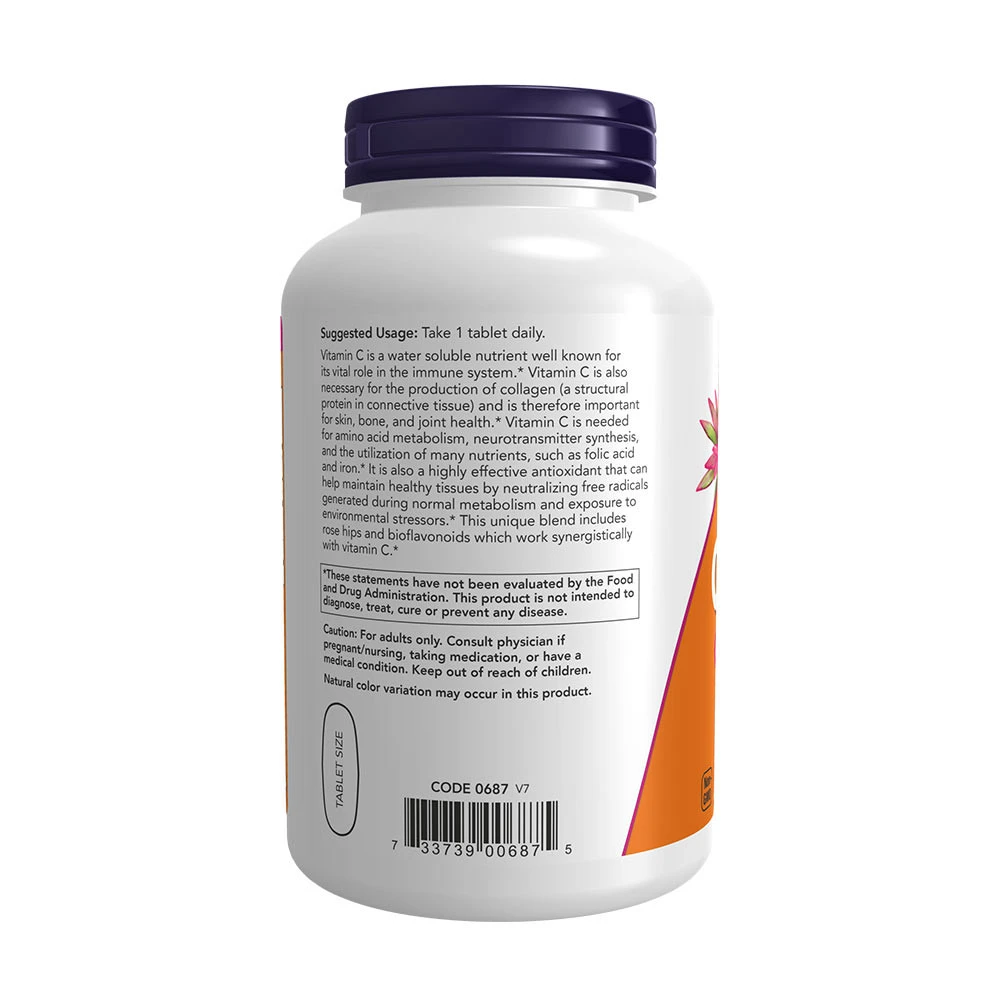 NOW - Vitamin C-1000 med Nypon & Bioflavonoider, 250 tabletter - Bild 5