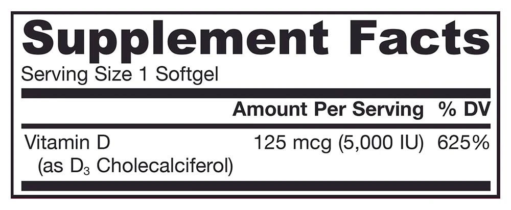 Jarrow Formulas - Vitamin D3, 5000 IE, 100 mjukkapslar - Bild 5