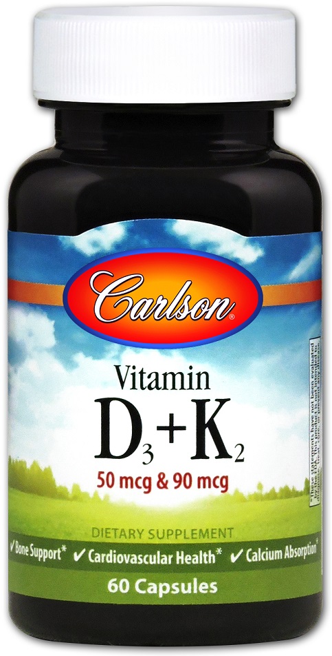 Carlson Labs - Vitamin D3 + K2, 60 kapslar | Vitaminer och MineralerHälsa och välbefinnandeHälsokost | Apoteka