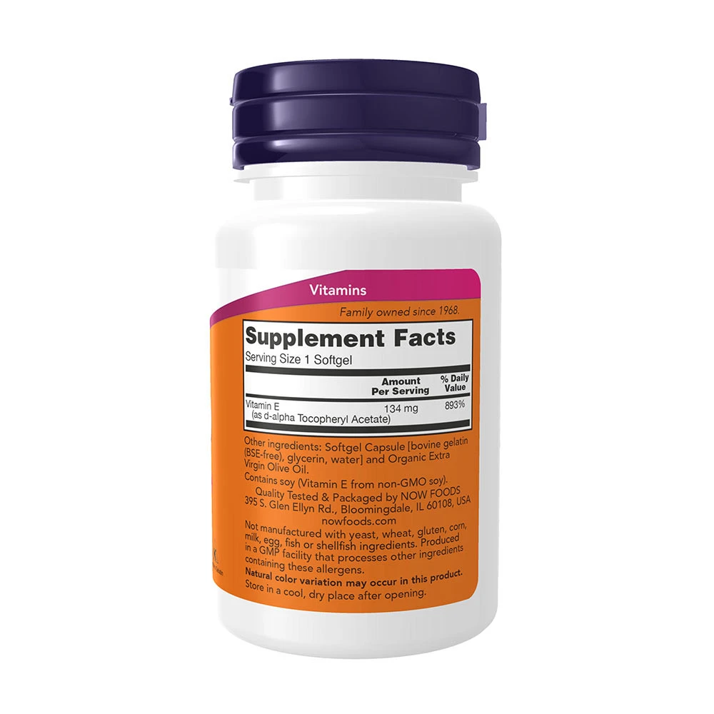 NOW - Vitamin E-200 D-alfa-tokoferol, 200 IU - Bild 5