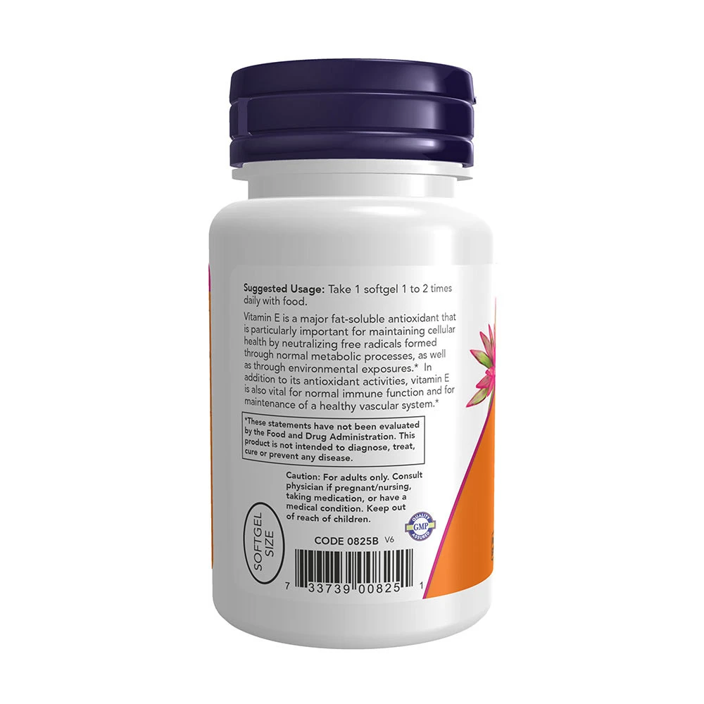 NOW - Vitamin E-200 D-alfa-tokoferol, 200 IU - Bild 6