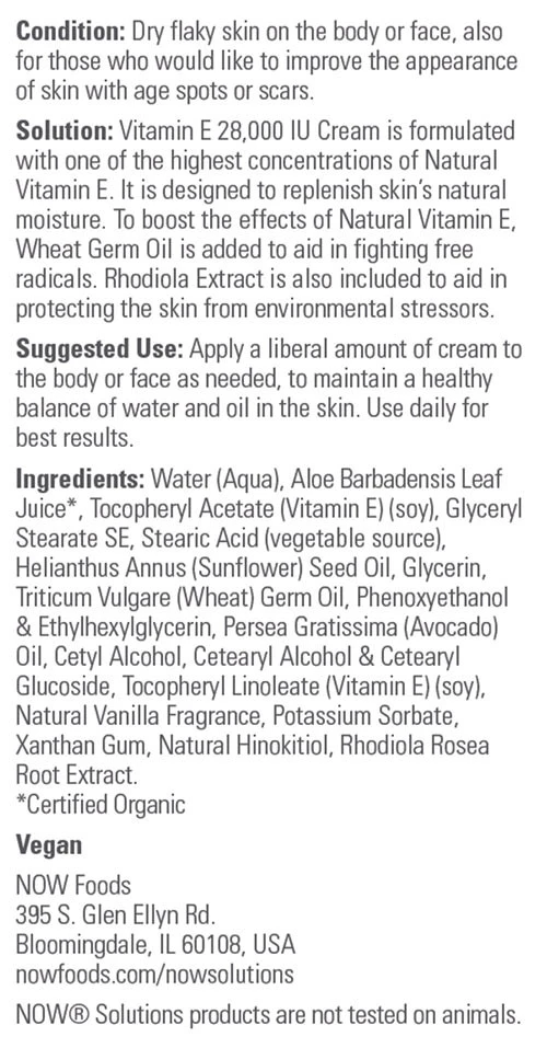 NOW - Vitamin E-kräm, 28000 IU - Bild 4