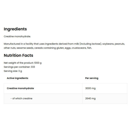 OstroVit - 100% Kreatinmonohydrat, Naturlig - 1000g - Bild 5