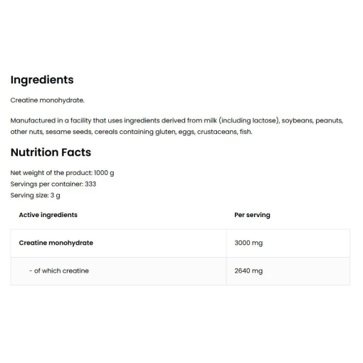 OstroVit - 100% Kreatinmonohydrat, Naturlig - 1000g - Bild 5
