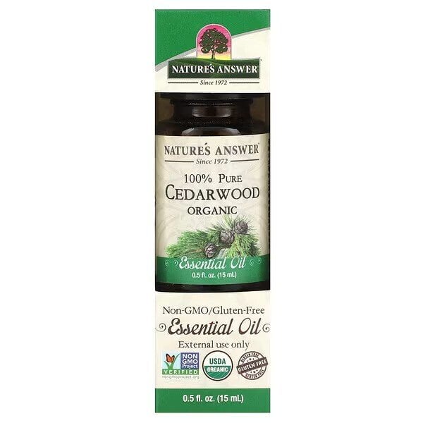 Natures Answer - 100% Ren Eterisk Olja av Cederträ, 15 ml | Veganska produkterHälsokostKosmetikaAromaterapi | Apoteka