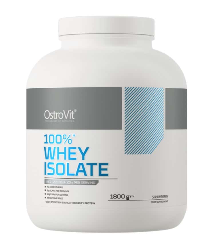 OstroVit - 100% Vassleisolat, Jordgubb - 1800g | HälsokostKostproteinVassleprotein | Apoteka