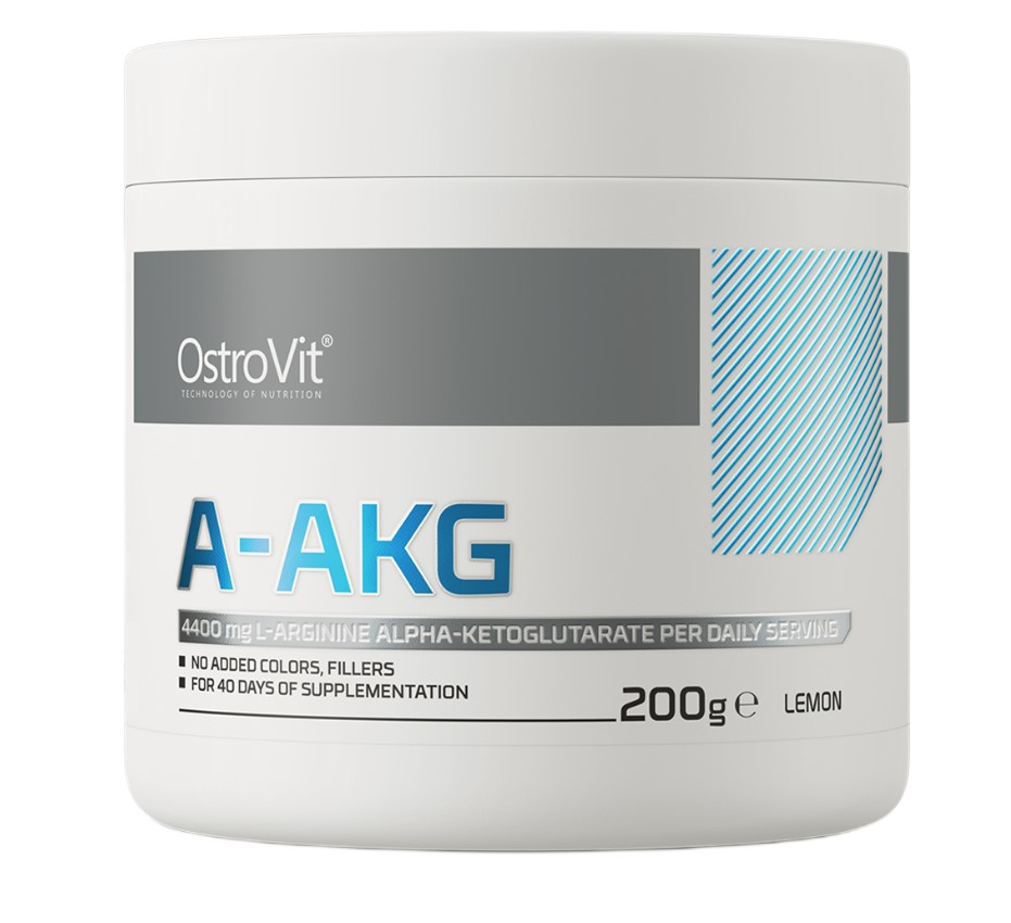 OstroVit - A-AKG, Citron - 200g | HälsokostUthållighetKreatintillskottKre-Alkalyn kreatinGainers och kolhydraterTermogena fettförbrännare | Apoteka