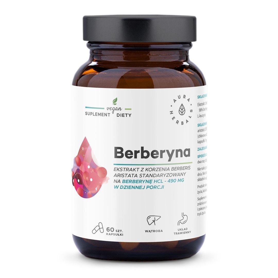 Aura Herbals - Berberin från Berberis aristata, 500 mg, 60 kapslar | Vitaminer och MineralerÖrter och växtbaserade preparat | Apoteka