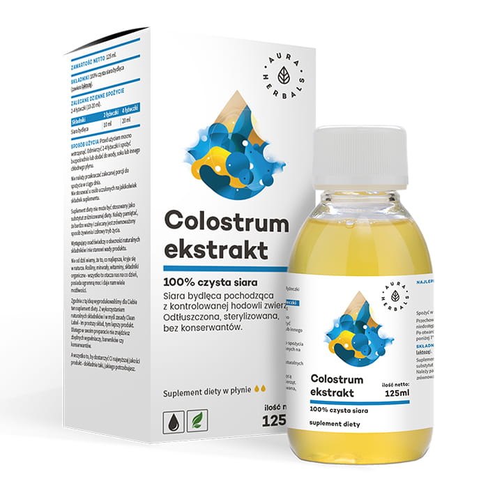 Aura Herbals - Colostrumextrakt, 100% rent bovint råmjölksextrakt, flytande, 125 ml | Vitaminer och MineralerImmunförsvaretÖrter och växtbaserade preparat | Apoteka