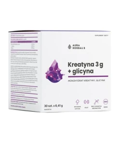 AURA HERBALS Creatine Monohydrate 3 g + Glicyne sachets (30 pcs)