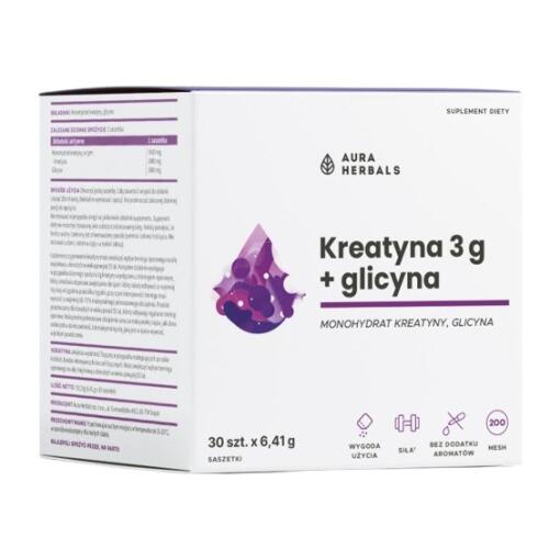 AURA HERBALS Creatine Monohydrate 3 g + Glicyne sachets (30 pcs)