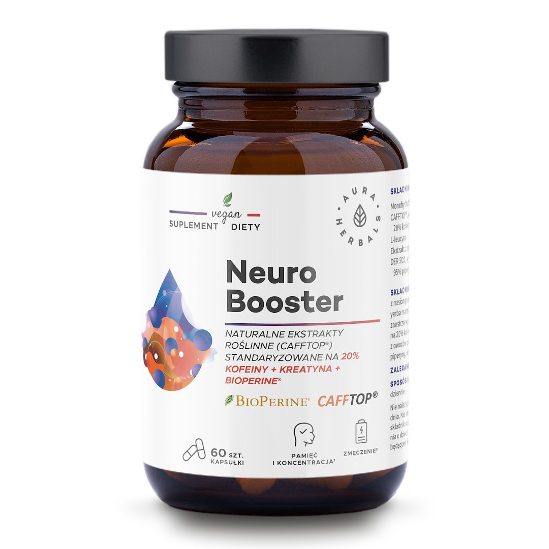 Aura Herbals - Neuro Booster, 60 kapslar | Vitaminer och MineralerMental fokus och minneKreatintillskottGuarana | Apoteka