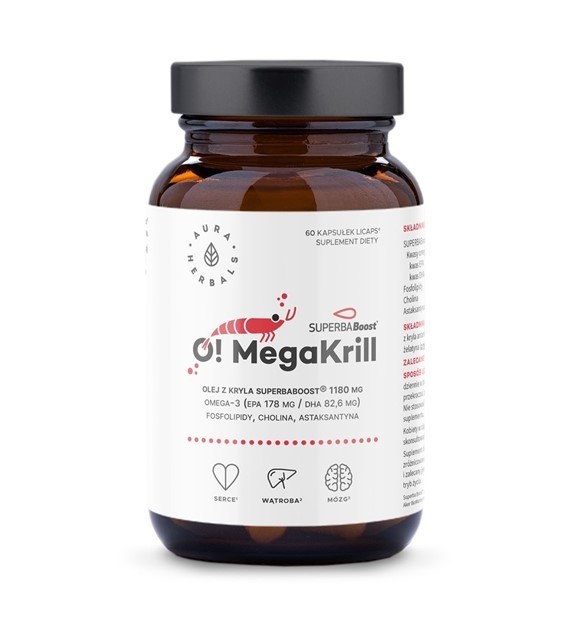 Aura Herbals - O! MegaKrill, 1180 mg, 60 kapslar | Vitaminer och MineralerOmegas - EFA - CLA - oljorOmega och fiskoljaKrilloljaAstaxantin | Apoteka