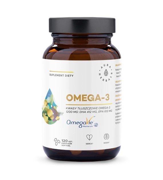 Aura Herbals - Omega-3, 1200 mg, 120 kapslar | Vitaminer och MineralerOmegas - EFA - CLA - oljorOmega och fiskoljaOmega & Näringsoljor | Apoteka