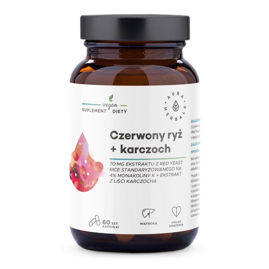 Aura Herbals - Rött Ris + Kronärtskocka, 60 kapslar | Vitaminer och MineralerHälsa och välbefinnandeÖrttillskottÖrter och växtbaserade preparat | Apoteka