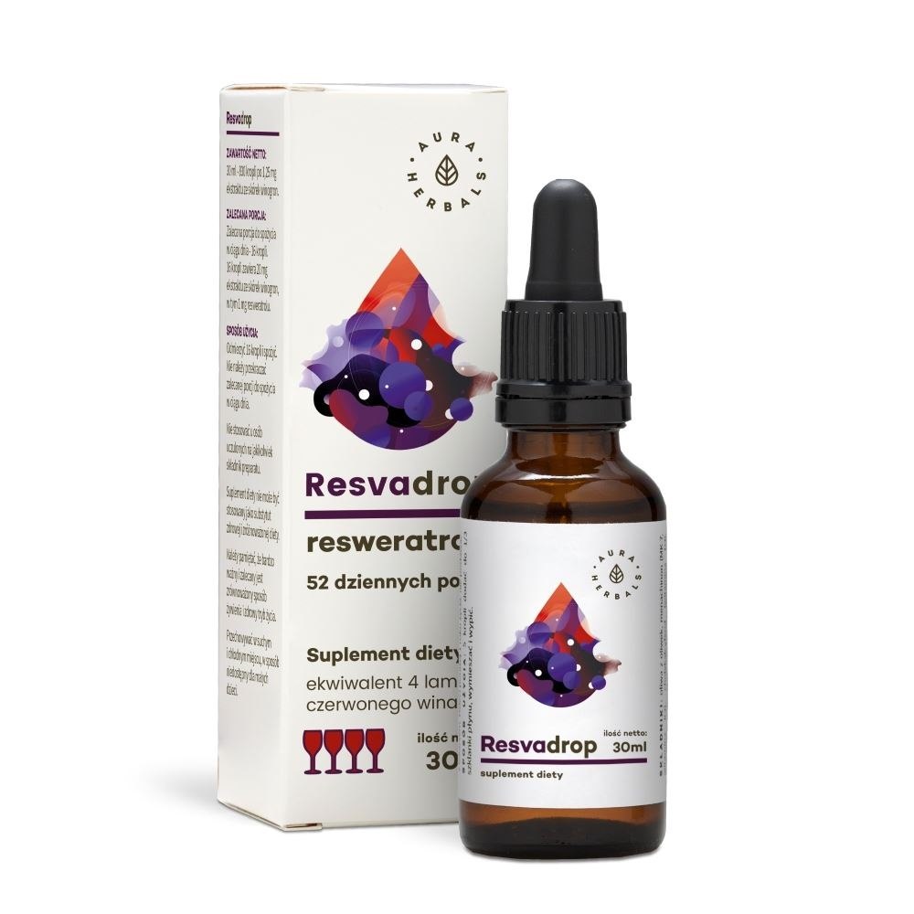 Aura Herbals - Resvadrop, resveratrol, 30 ml | Vitaminer och MineralerResveratrol | Apoteka