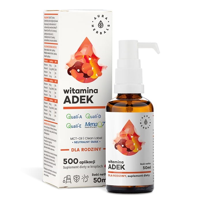 Aura Herbals - Vitamin ADEK för familjen, MCT-olja, 50 ml | Vitaminer och MineralerVissa vitaminerMCT-olja | Apoteka