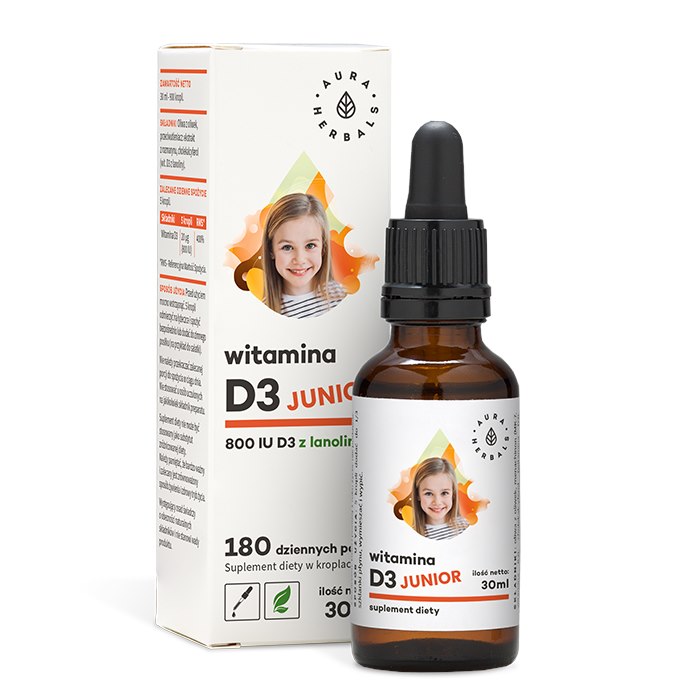 Aura Herbals - Vitamin D3 800 IU Junior, 30 ml | Vitaminer och MineralerVissa vitaminerD3 | Apoteka