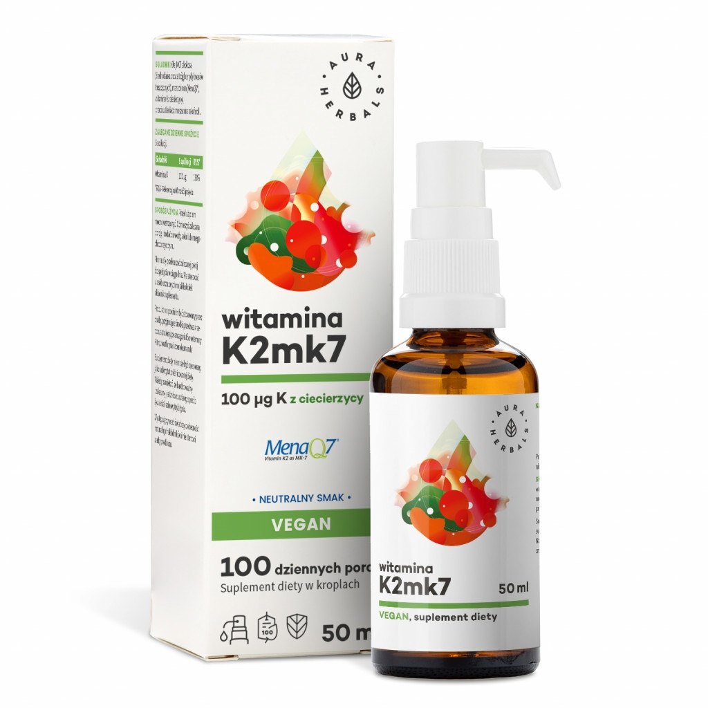 Aura Herbals - Vitamin K2mk7, 100 mcg Vegan, 50 ml | Vitaminer och MineralerVissa vitaminerK-vitamin | Apoteka