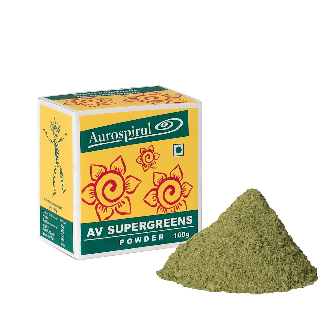 Aurospirul - AUROSPIRUL AV Supergreens Pulver, 100 g | Vitaminer och MineralerSpirulinaÖrter och växtbaserade preparat | Apoteka