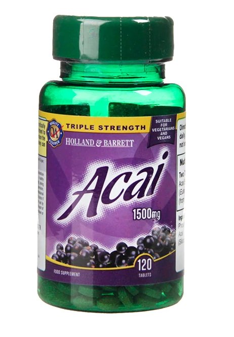 Holland &amp; Barrett - Acai, 1500 mg, 120 tabletter | Hälsa och välbefinnandeHälsokostÖrter och växtbaserade preparat | Apoteka