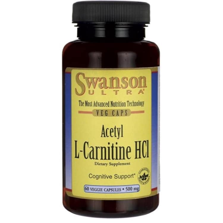 Swanson - Acetyl L-Carnitin HCl, 500 mg, 60 vegetabiliska kapslar | Hälsa och välbefinnandeAntioxidanterAminosyror och BCAAHälsokostL-karnitinAminosyrablandningarFitness och träning | Apoteka