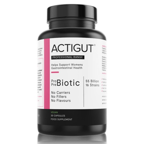 ActiHealth – ActiGut ProPreBiotik för Kvinnor, 30 veganska kapslar | Vitaminer och MineralerHälsa och välbefinnandeKosttillskott för kvinnorHälsokostProbiotikaAcidophilus – Mjölksyrabakterier för Mage & Tarmflora | Apoteka