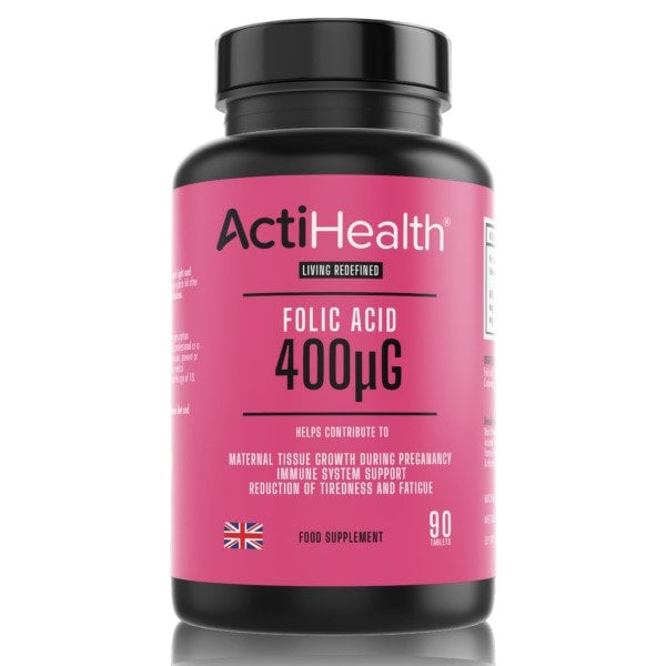 ActiHealth - Folinsyra, 400 mcg, 90 tabletter | Vitaminer och MineralerHälsa och välbefinnandeKosttillskott för kvinnorHälsokostFolat | Apoteka