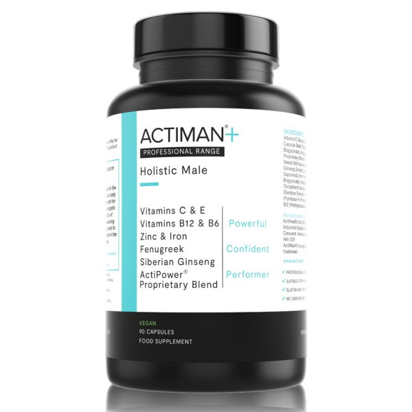 ActiHealth - ActiMan+ Holistisk Blandning, 90 veganska kapslar | Vitaminer och MineralerHälsa och välbefinnandeSexuell hälsaHälsokost | Apoteka