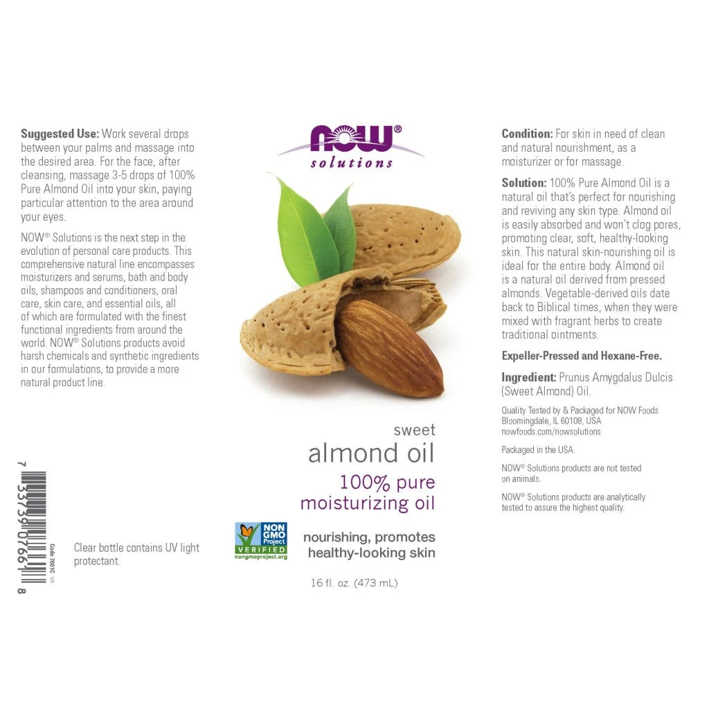 NOW Foods - Ren Mandelolja, 118 ml - Bild 3