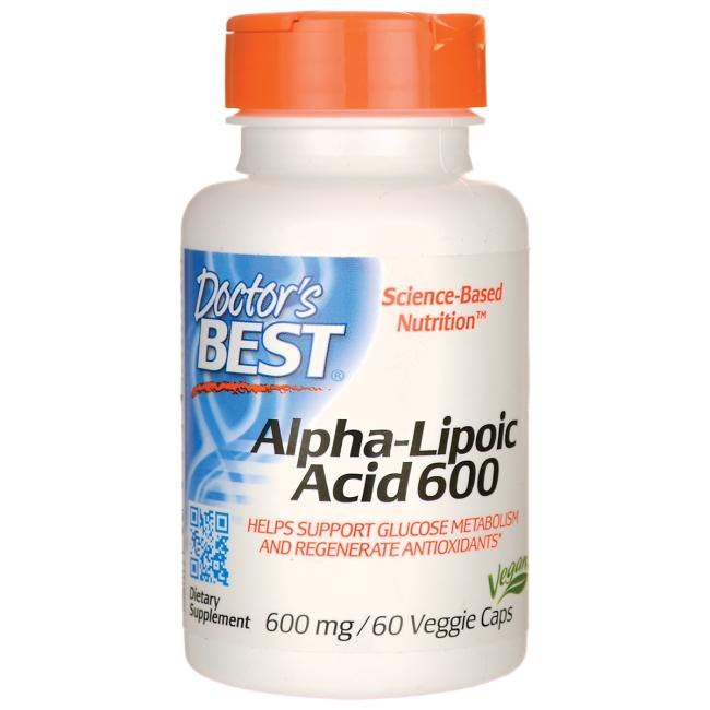 Doctor's Best - Alfa-liponsyra, 600 mg - 60 vegetabiliska kapslar