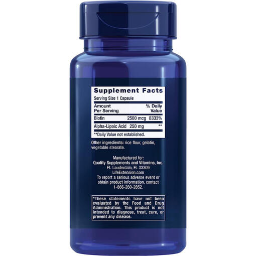 Life Extension - Alfa-liponsyra med Biotin, 60 kapslar - Bild 3