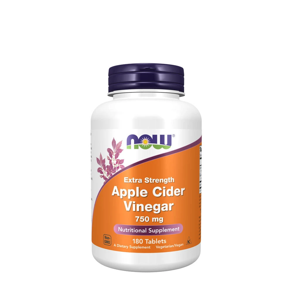 NOW - Äppelcidervinäger, Extra Stark 750 mg - 180 tabletter | Vitaminer och MineralerVeganska produkterÖrttillskottHälsokost | Apoteka